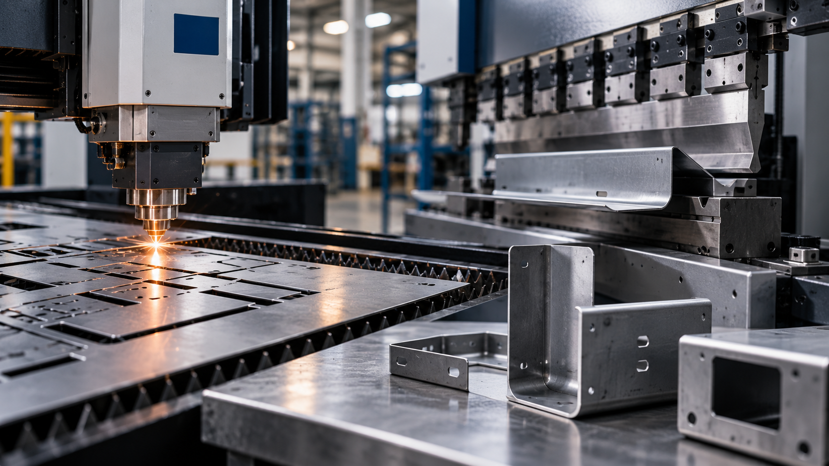 Corte láser de lámina y proceso de doblez CNC